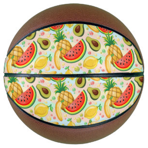 Verse zomer fruit patroon basketbal