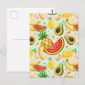 Verse zomer fruit patroon briefkaart (Voorkant / Achterkant)