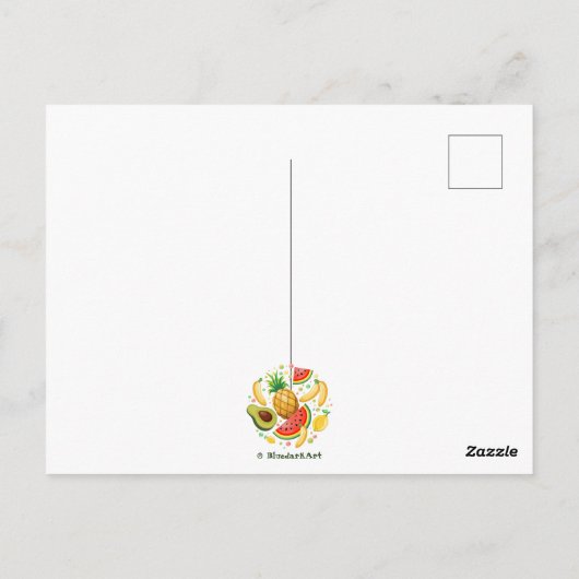 Verse zomer fruit patroon briefkaart (Achterkant)