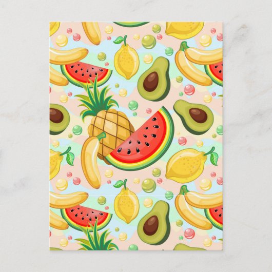 Verse zomer fruit patroon briefkaart (Voorkant)