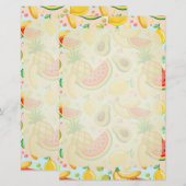 Verse zomer fruit patroon briefpapier (Voorkant / Achterkant)