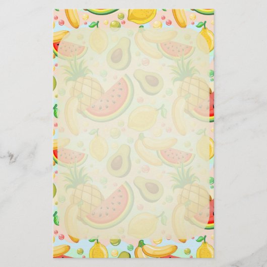 Verse zomer fruit patroon briefpapier (Voorkant)