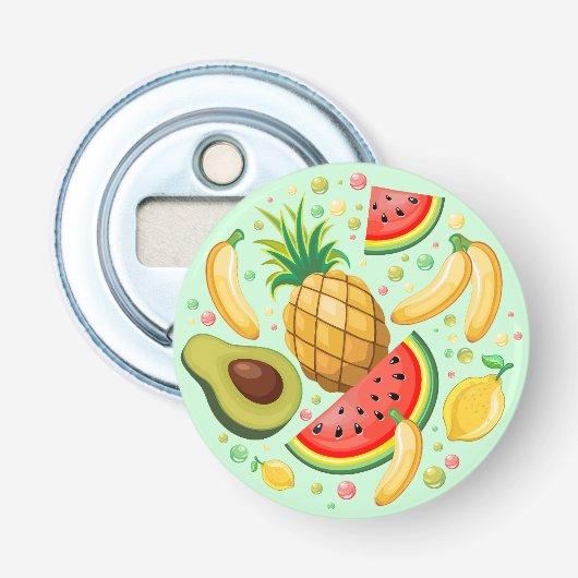 Verse zomer fruit patroon button flesopener (Voorkant)