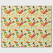 Verse zomer fruit patroon cadeaupapier (Vlak)
