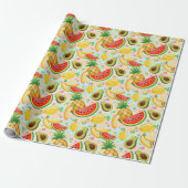 Verse zomer fruit patroon cadeaupapier (Uitgerold)