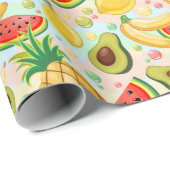 Verse zomer fruit patroon cadeaupapier (Rol Hoek)