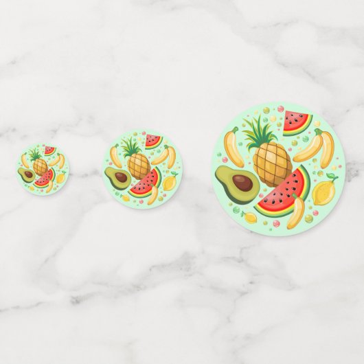 Verse zomer fruit patroon confetti (Achterkanten)