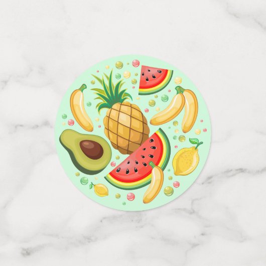 Verse zomer fruit patroon confetti (Kleine voorkant)