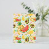 Verse zomer fruit patroon feestdagenkaart (Staand voorkant)