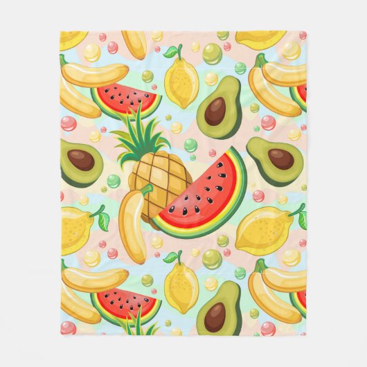 Verse zomer fruit patroon fleece deken (Voorkant)