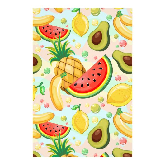 Verse zomer fruit patroon foto afdruk (Voorkant)