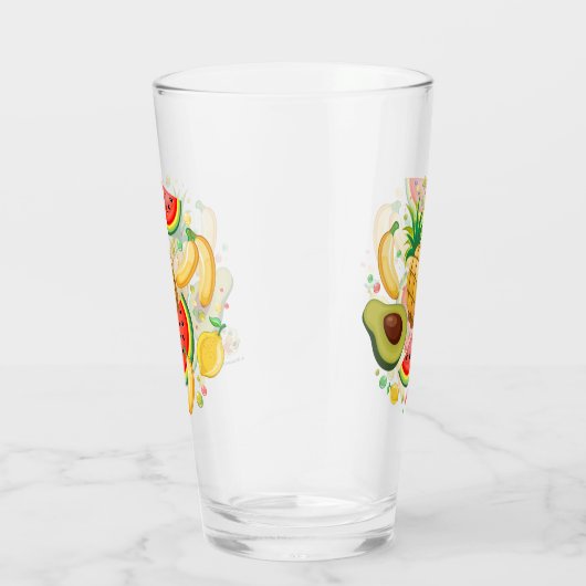Verse zomer fruit patroon glas (Rechts)