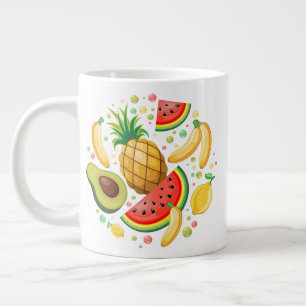 Verse zomer fruit patroon grote koffiekop