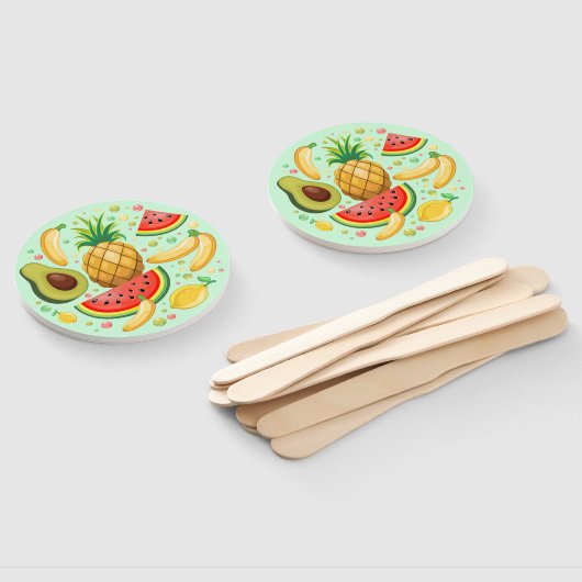 Verse zomer fruit patroon handwaaier (Niet-gemonteerd)