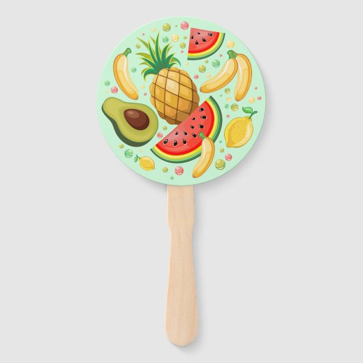 Verse zomer fruit patroon handwaaier (Voorkant)
