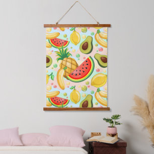 Verse zomer fruit patroon hangend wandkleed