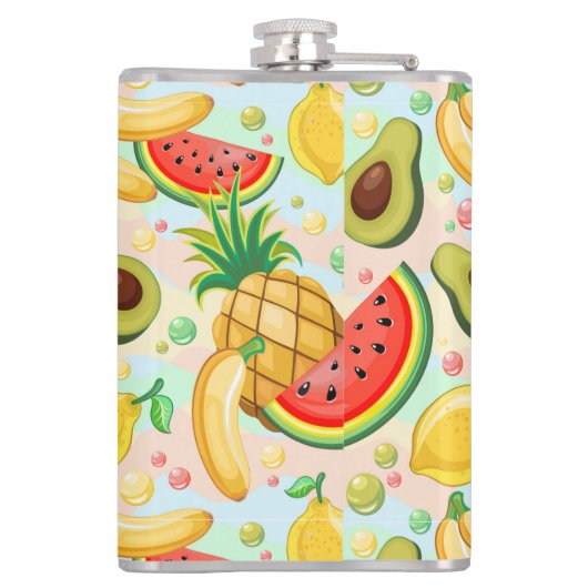 Verse zomer fruit patroon heupfles (Achterkant)