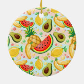 Verse zomer fruit patroon keramisch ornament (Achterkant)