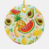 Verse zomer fruit patroon keramisch ornament (Achterkant)