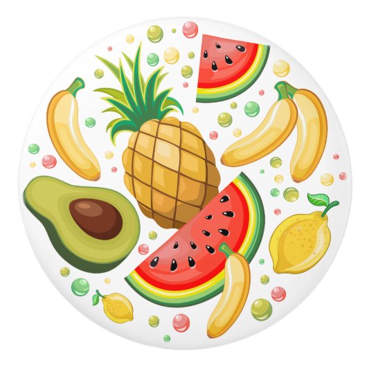 Verse zomer fruit patroon keramische knop (Voorkant)