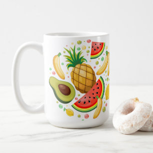 Verse zomer fruit patroon koffiemok