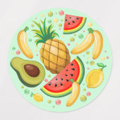 Verse zomer fruit patroon labels (Design 2)