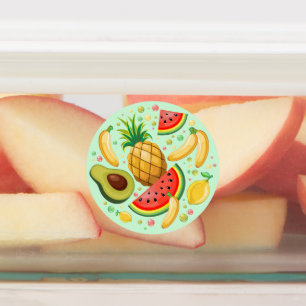 Verse zomer fruit patroon labels