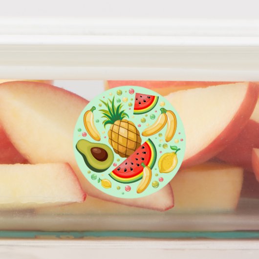 Verse zomer fruit patroon labels (Aangebracht)