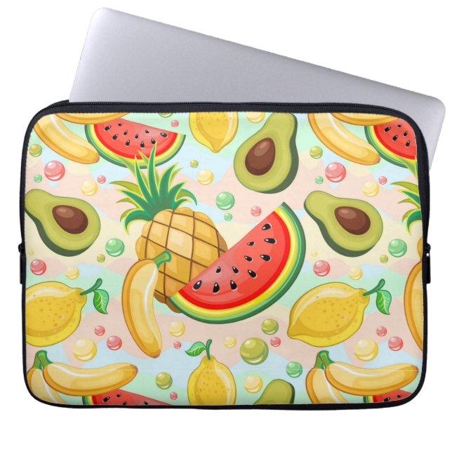 Verse zomer fruit patroon laptop sleeve (Voorkant)