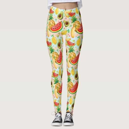Verse zomer fruit patroon leggings (Voorkant)