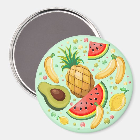 Verse zomer fruit patroon magneet (Voorkant / Achterkant)