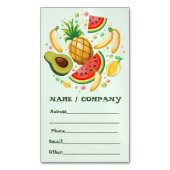 Verse zomer fruit patroon magnetisch visitekaartje (Voorkant Verticaal)