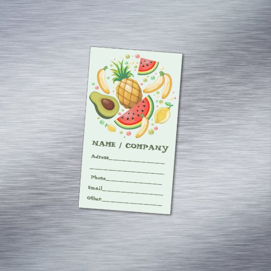Verse zomer fruit patroon magnetisch visitekaartje (Voorbeeld)