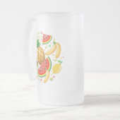 Verse zomer fruit patroon matglas bierpul (Voorkant links)