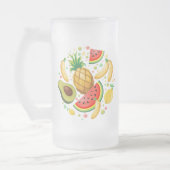 Verse zomer fruit patroon matglas bierpul (Links)