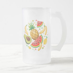 Verse zomer fruit patroon matglas bierpul