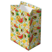 Verse zomer fruit patroon medium cadeauzakje (Voorkant Gekanteld)