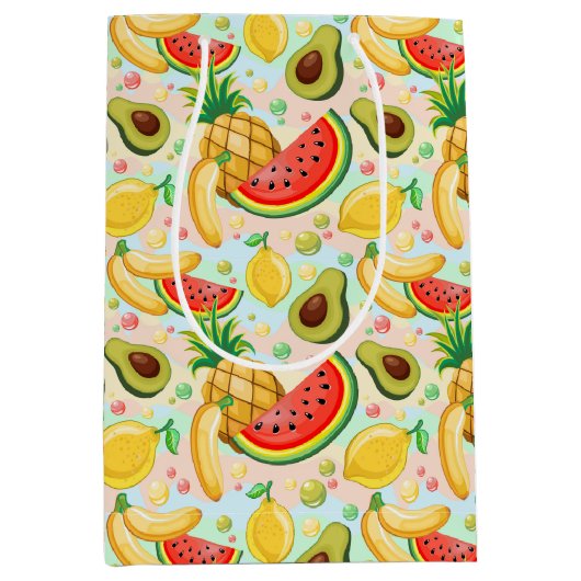 Verse zomer fruit patroon medium cadeauzakje (Voorkant)