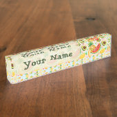 Verse zomer fruit patroon naambordje (Zijkant)