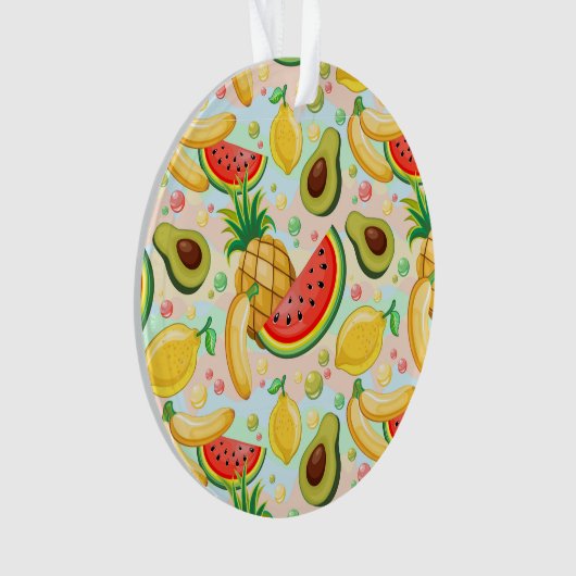 Verse zomer fruit patroon ornament (voorkant)