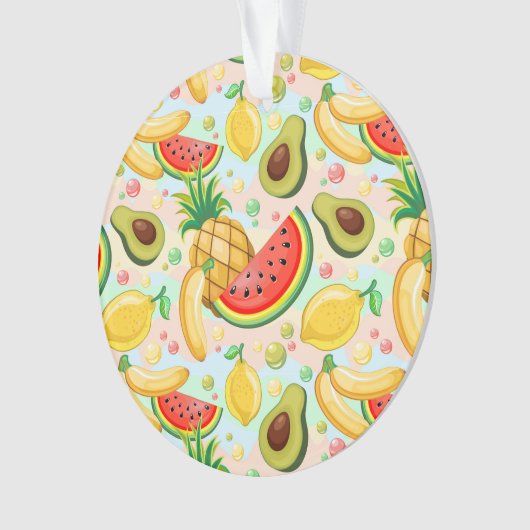 Verse zomer fruit patroon ornament (voorkant)