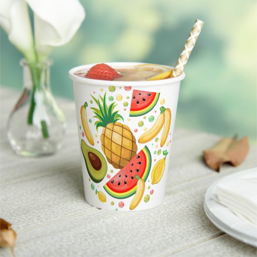 Verse zomer fruit patroon papieren bekers (Insitu)