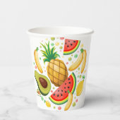 Verse zomer fruit patroon papieren bekers (Achterkant)