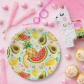 Verse zomer fruit patroon papieren bordje (Feest)