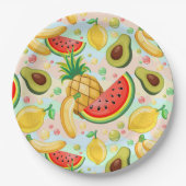 Verse zomer fruit patroon papieren bordje (Voorkant)