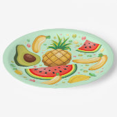 Verse zomer fruit patroon papieren bordje (Gekanteld)