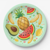 Verse zomer fruit patroon papieren bordje (Voorkant)