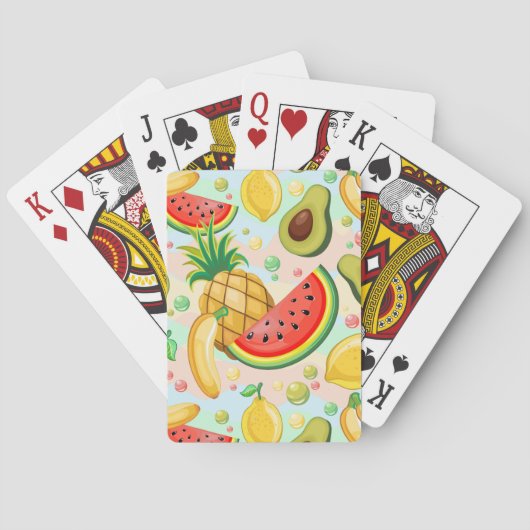 Verse zomer fruit patroon pokerkaarten (Achterkant)