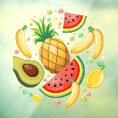 Verse zomer fruit patroon raamsticker (Vel 3)