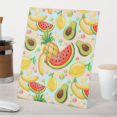 Verse zomer fruit patroon reclamebord met voetstuk (Insitu)